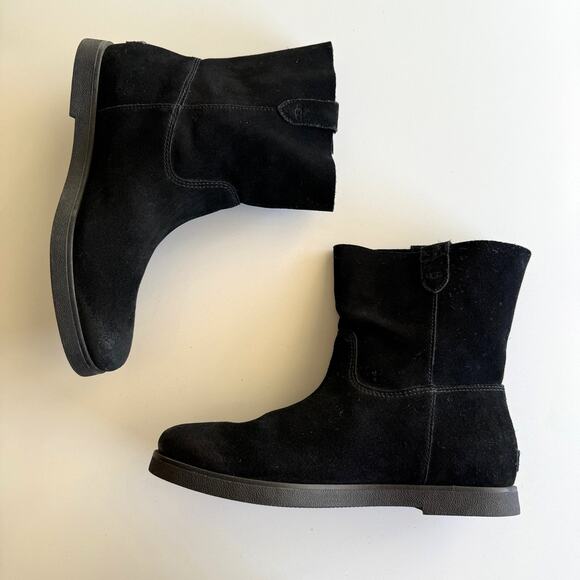 Ugg Josefene Pull On Slouch Black Suede Short Boots women 10 - Picture 2 of 7